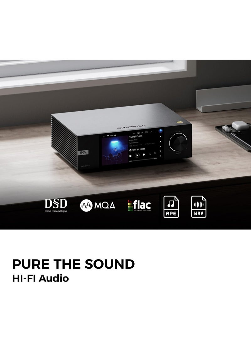 Eversolo DMP-A6 Gen 2 Hi-Fi Music Streamer, Wireles Audio Player, Digital Music Streamer, DAC, Music Service&Streaming, DSD512, EOS Audio Engineer,PCM768kHz/32Bit Bluetooth 5.0, Exclusive App - Image 2